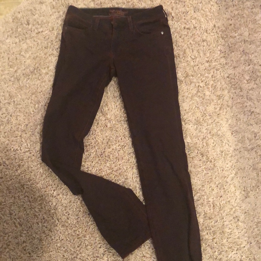 Faded burgundy jeans